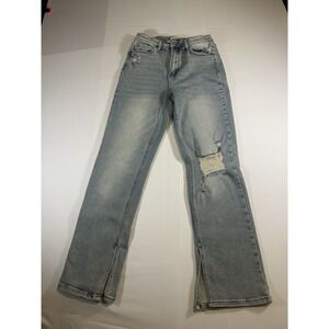 Judy‎ Blue Jeans Women's 9/29 Light Wash Straight High Rise Stretch Denim Flared